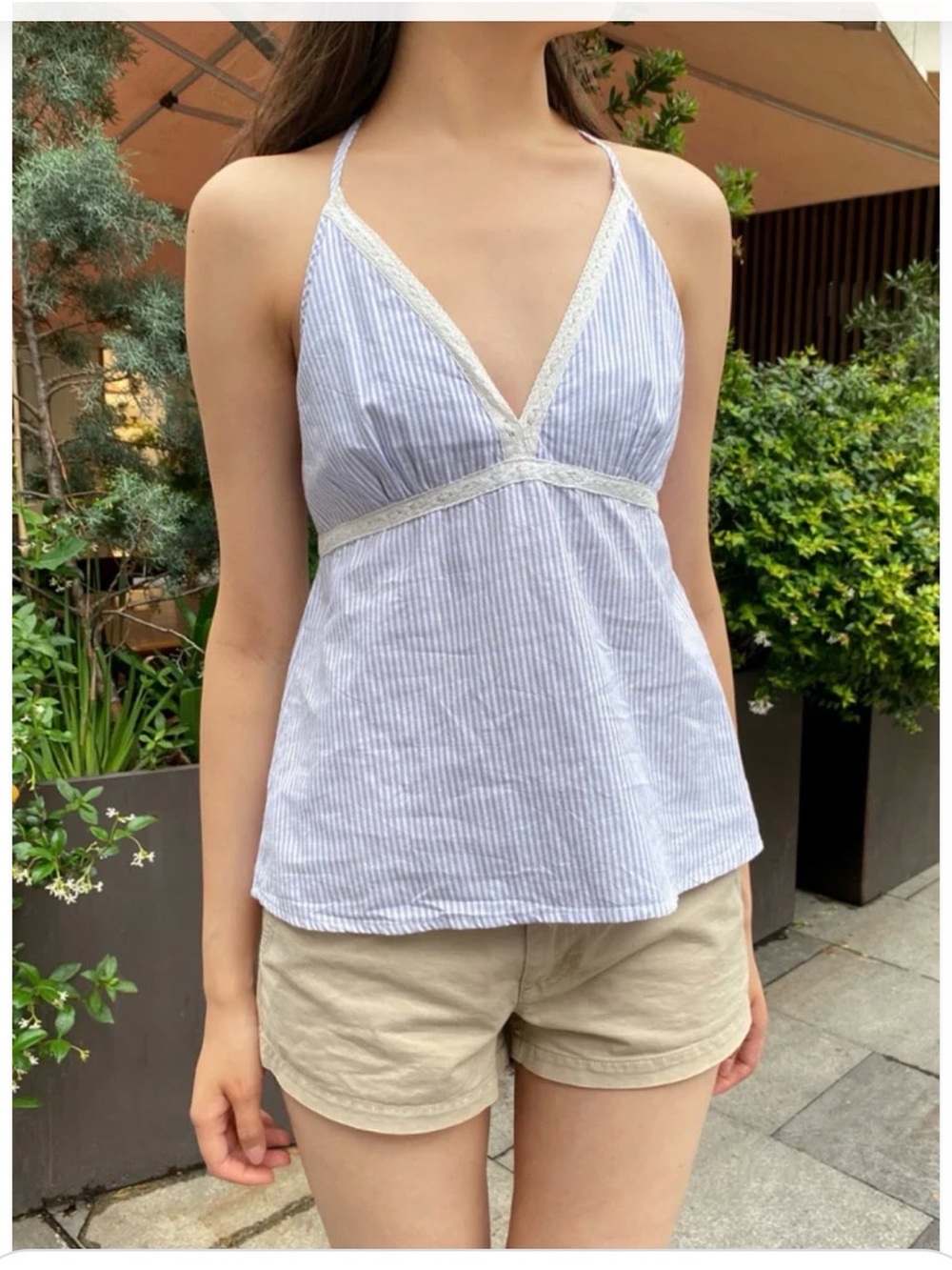 Brandy Melville EDITH STRIPED HALTER TANK